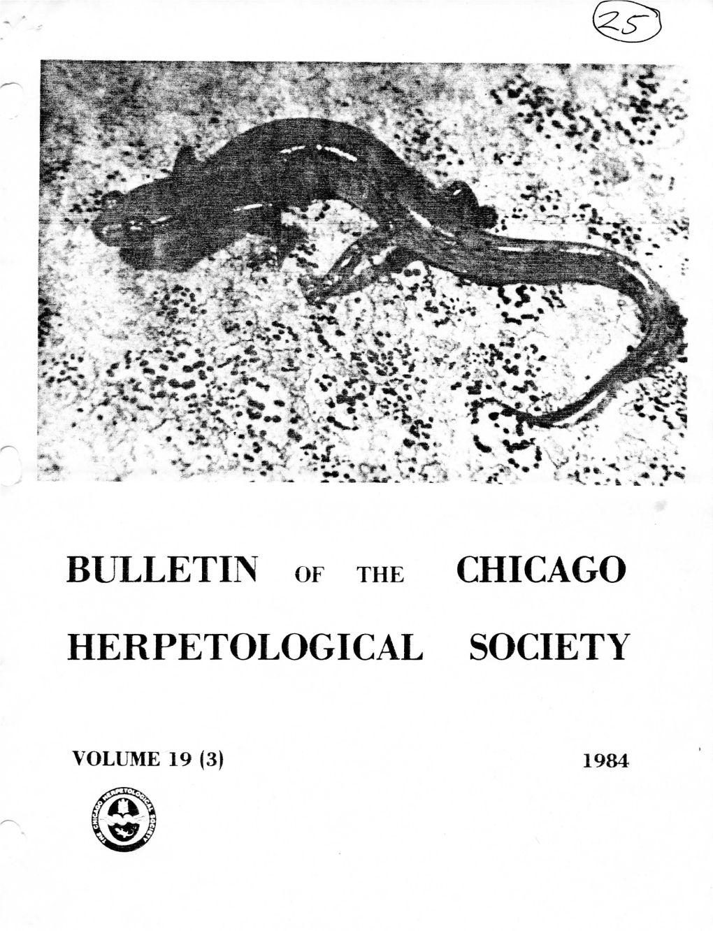 Bulletin of the Chicago Herpetological Society Issn 0009-3464