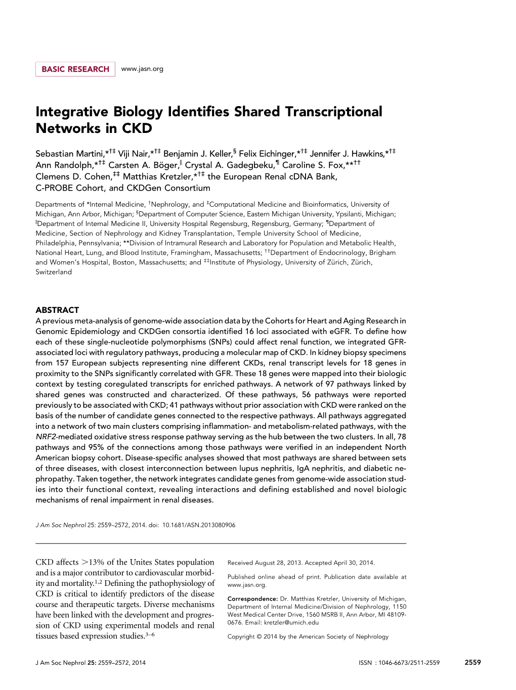 Integrative Biology Identifies Shared Transcriptional Networks In