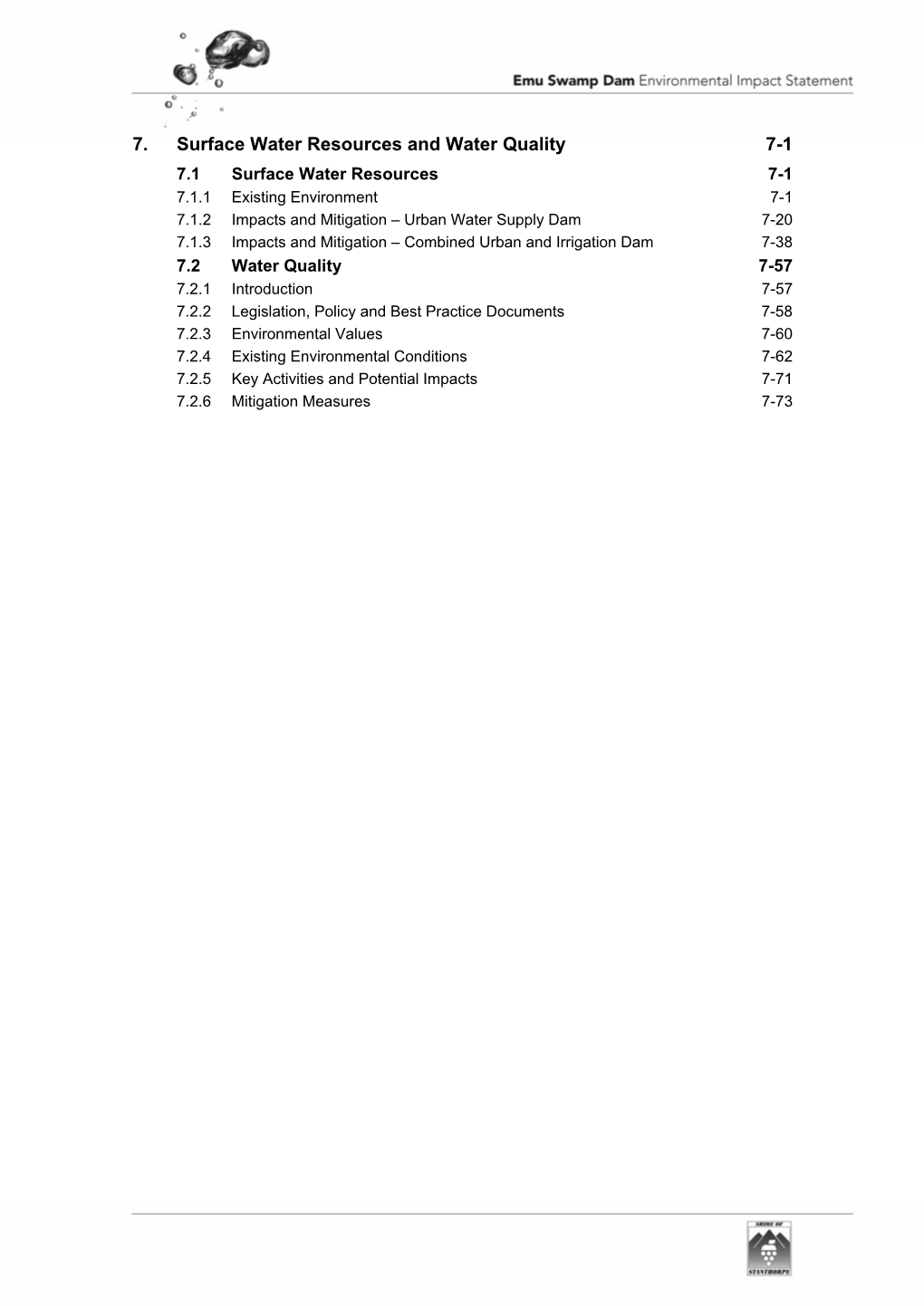 7. Surface Water Resources and Water Quality