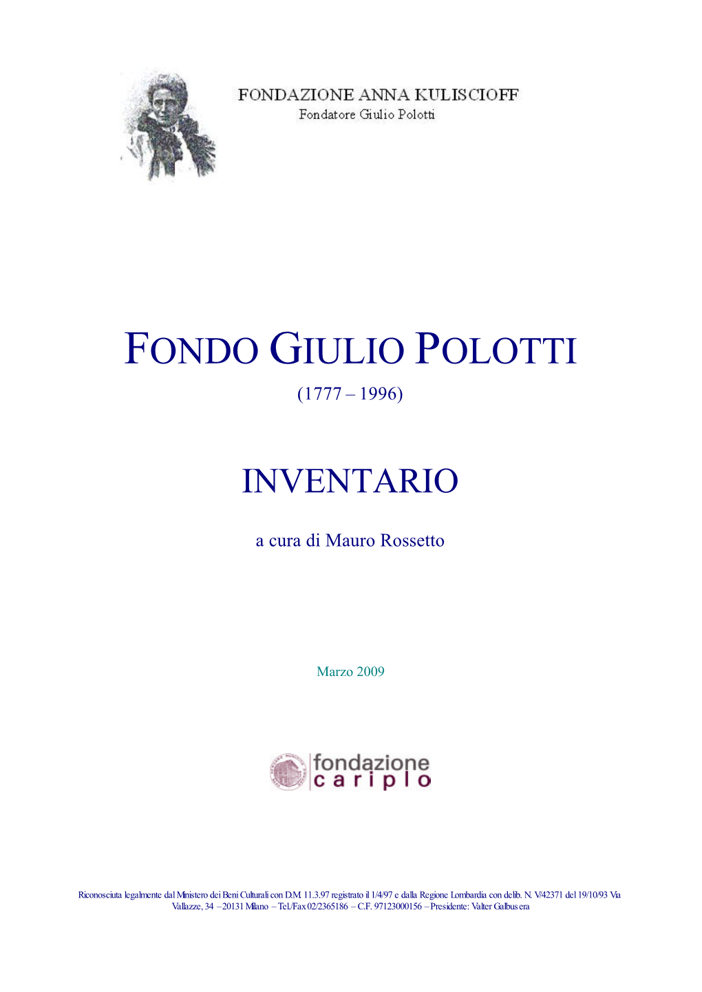 Fondo Giulio Polotti (1777 – 1996)