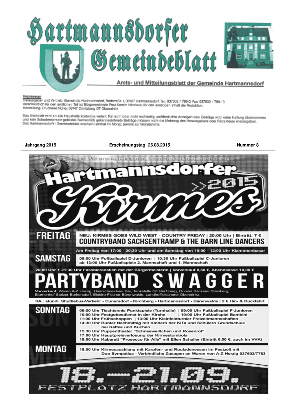 August 2015 Hartmannsdorfer Gemeindeblatt Seite 2