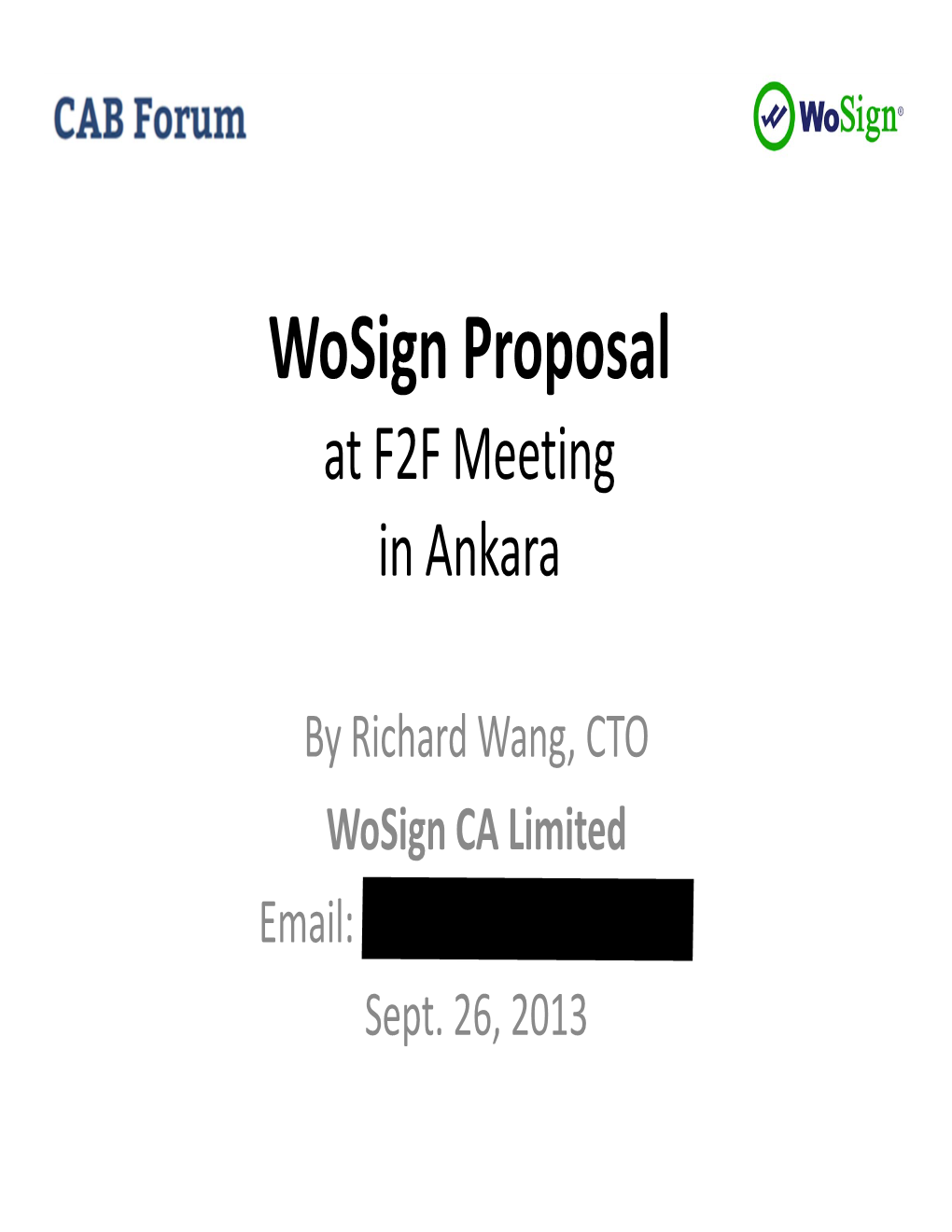 Wosign Proposal at F2F Meeting in Ankara
