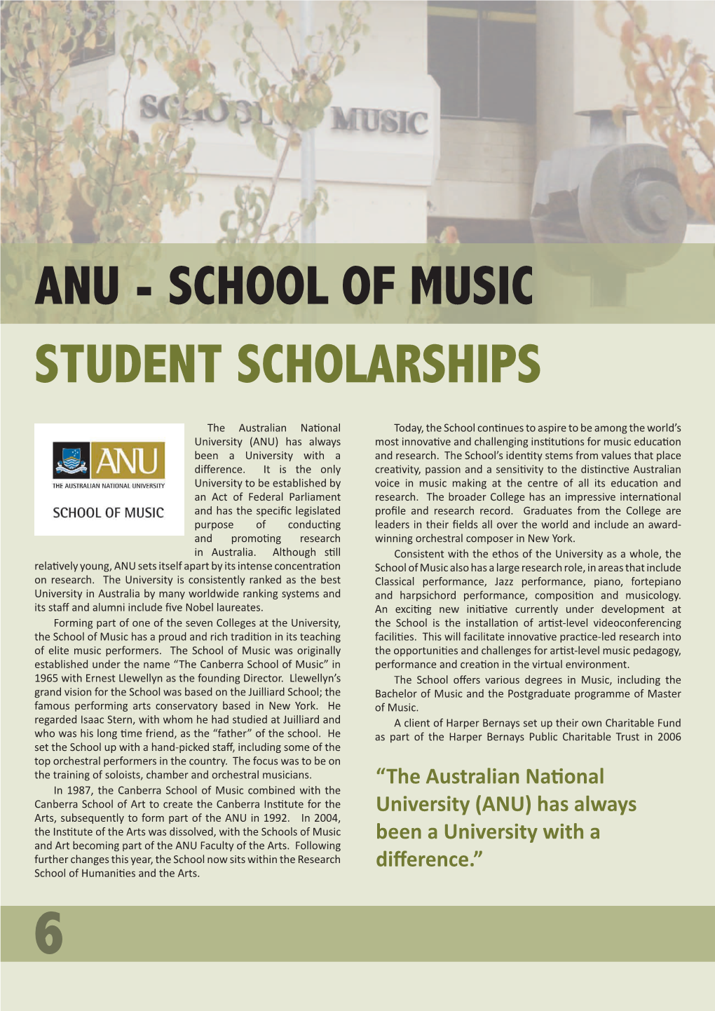 Anu - School of Music Student Scholarships