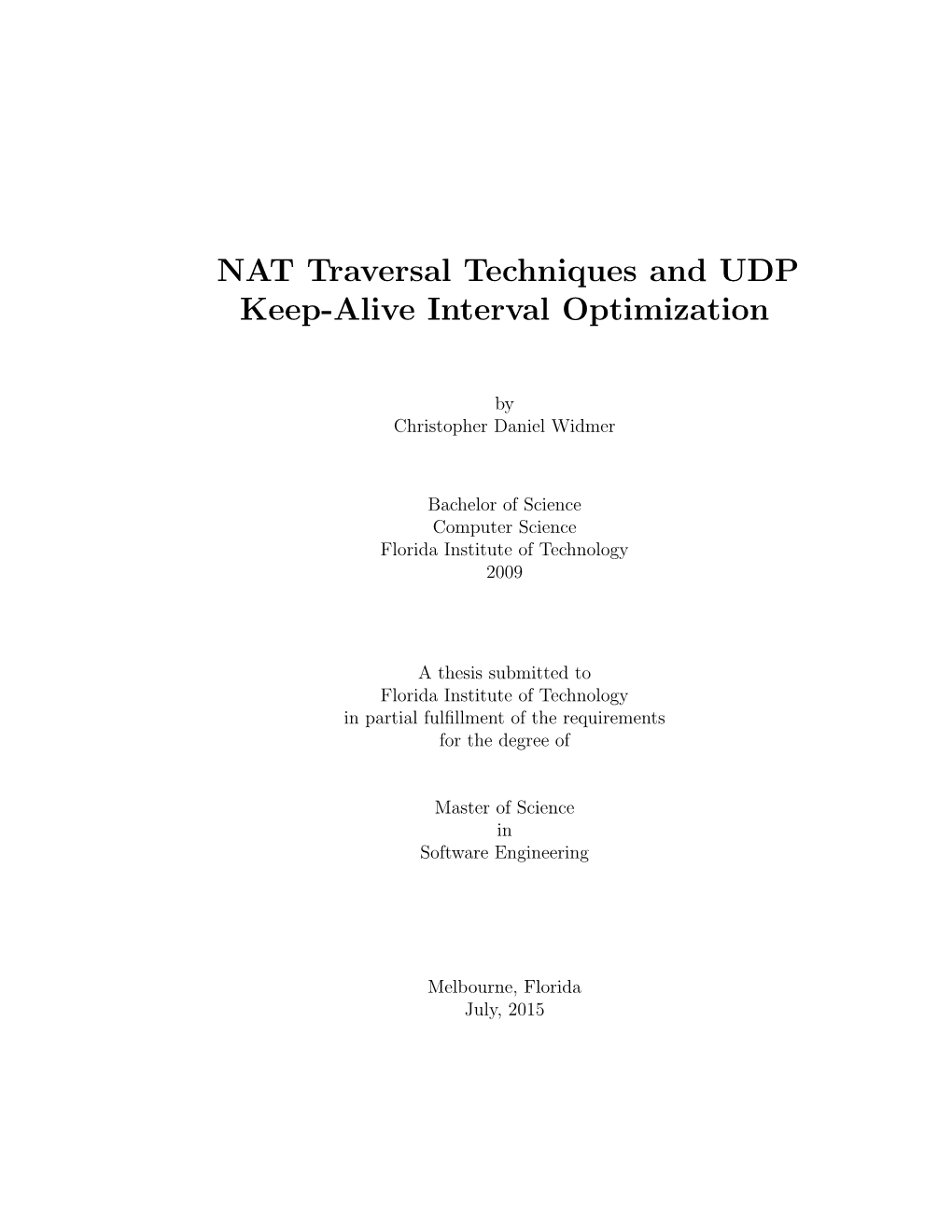 NAT Traversal Techniques and UDP Keep-Alive Interval Optimization