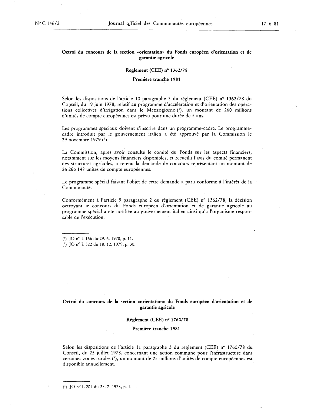 N°C 146/2 Journal Officiel Des Communautés Européennes 17.6.81