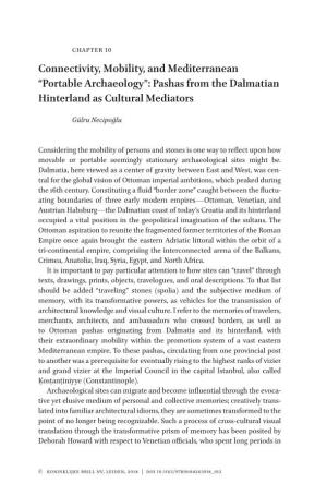 Portable Archaeology”: Pashas from the Dalmatian Hinterland As Cultural Mediators