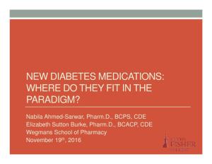 New Diabetes Medications: Where Do They Fit in the Paradigm?
