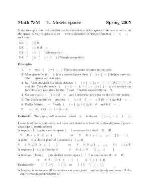 Metric Spaces and Banach Spaces