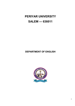 Periyar University Salem — 636011
