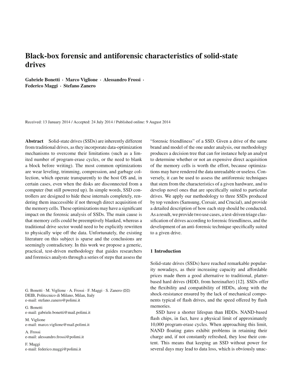 Black-Box Forensic and Antiforensic Characteristics of Solid-State Drives