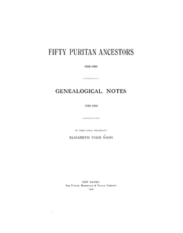 Fifty Puritan Ancestors