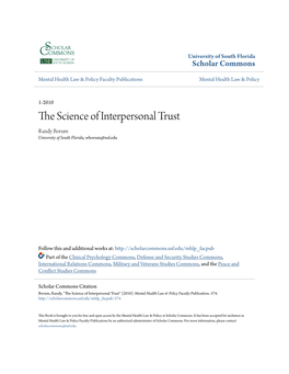 The Science of Interpersonal Trust a Primer