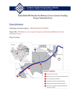 Transform 66 Outside the Beltway Concessionaire Funding Project Submittal Form