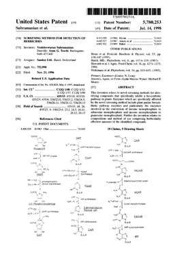 United States Patent 19 11 Patent Number: 5,780,253 Subramanian Et Al