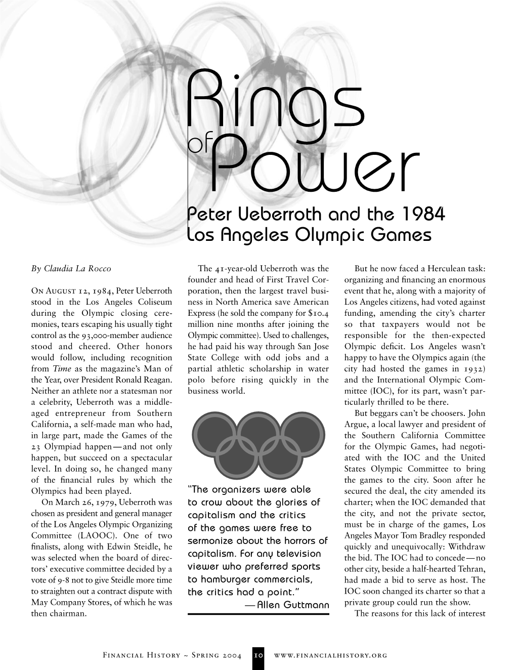 Peter Ueberroth and the 1984 Los Angeles Olympic Games