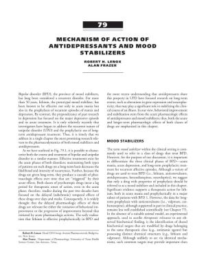 Mechanism of Action of Antidepressants and Mood Stabilizers
