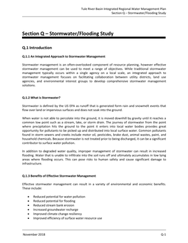 Section Q – Stormwater/Flooding Study