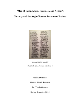 Chivalry and the Anglo-Norman Invasion of Ireland