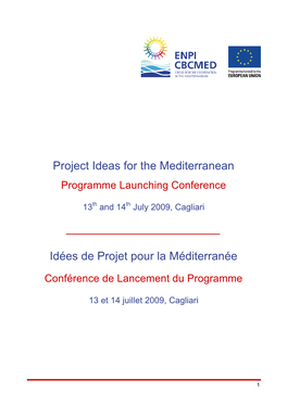 Project Ideas for the Mediterranean Idées De Projet Pour La Méditerranée