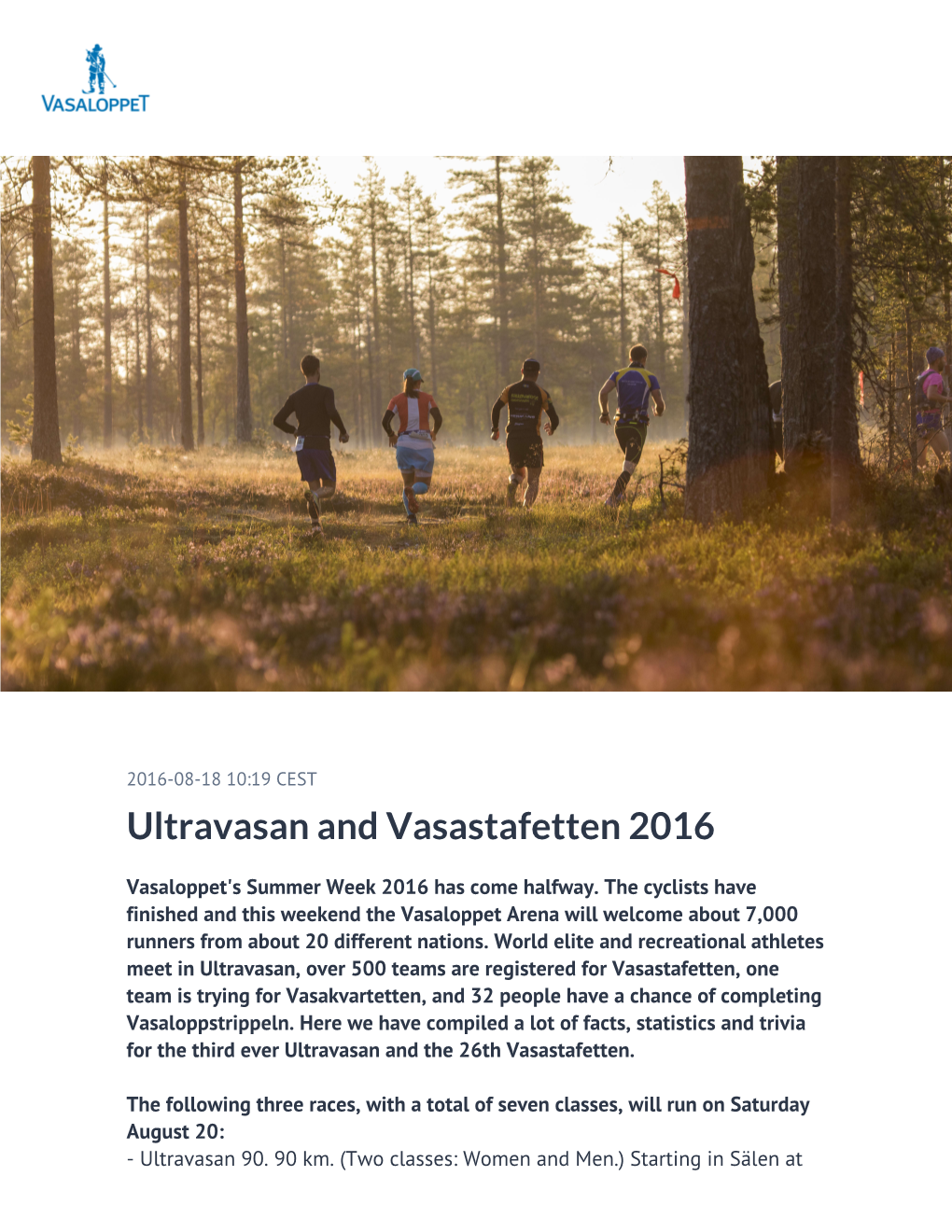 Ultravasan and Vasastafetten 2016