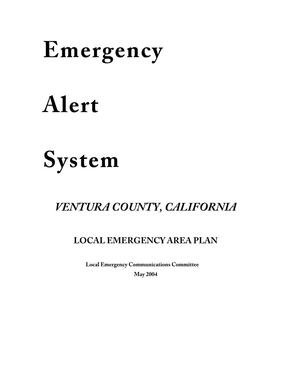 Emergency Alert System Ventura County, California