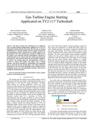 Gas Turbine Engine Starting Applicated on TV2-117 Turboshaft