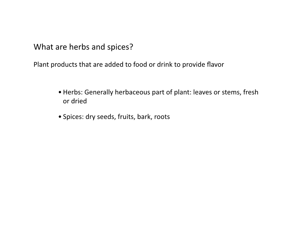 What Are Herbs and Spices?