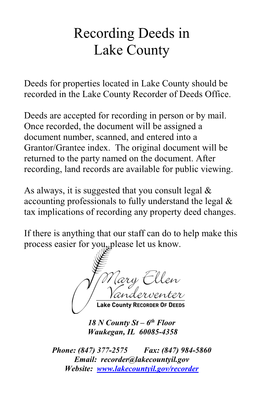 Recording Deeds in Lake County