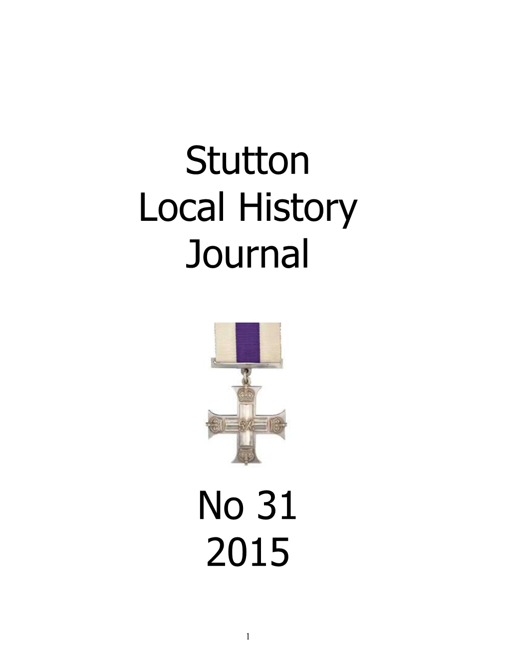 Stutton Local History Journal No 31 2015