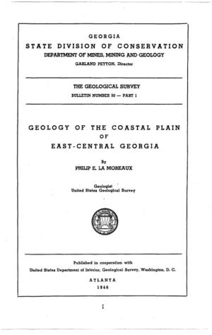 B-50 Geology of the Coastal Plain of East Central Georgia