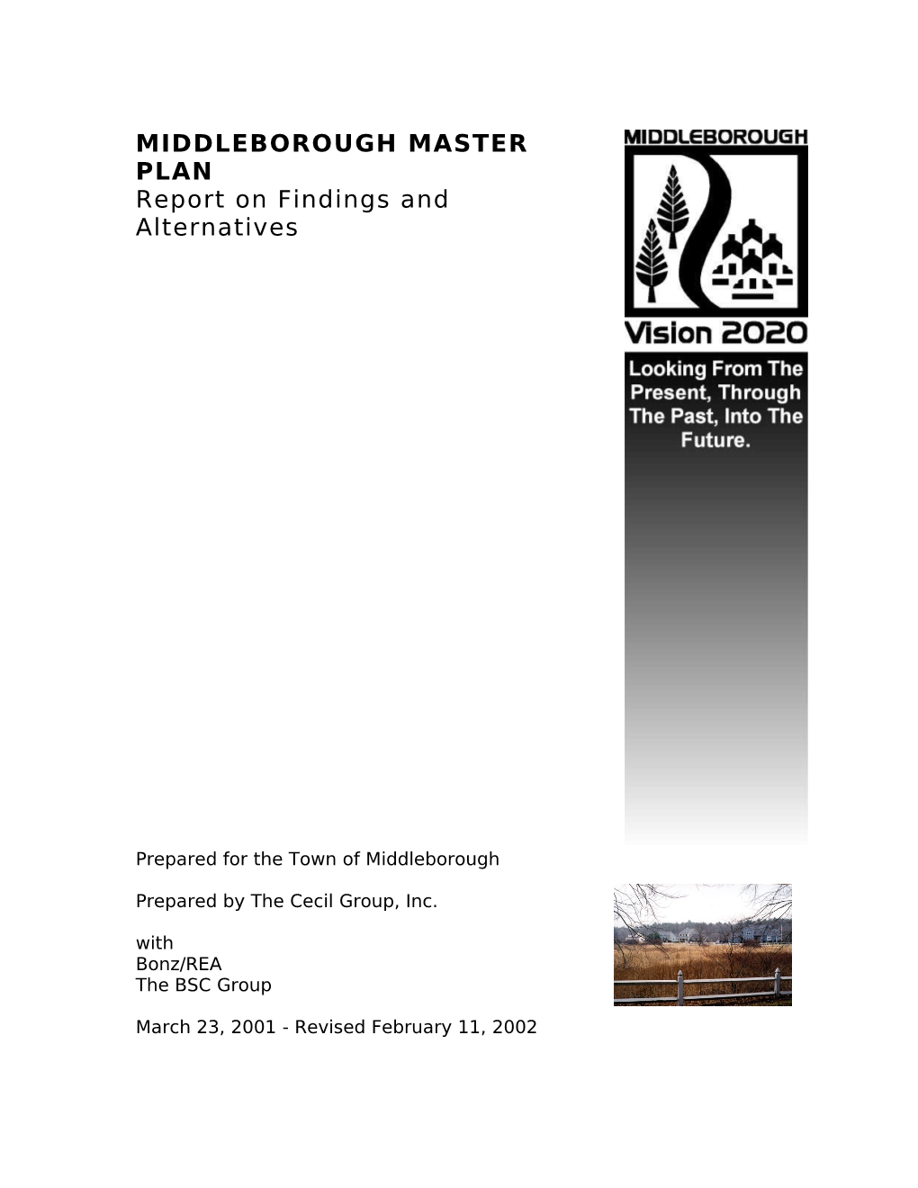 MIDDLEBOROUGH MASTER PLAN Report on Findings and Alternatives