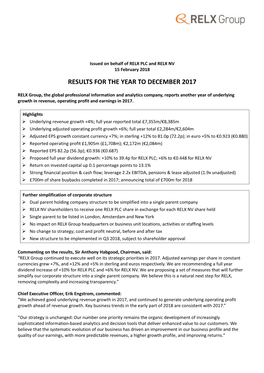 Results for the Year to December 2017