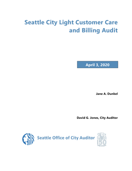 Seattle City Light Customer Care and Billing Audit