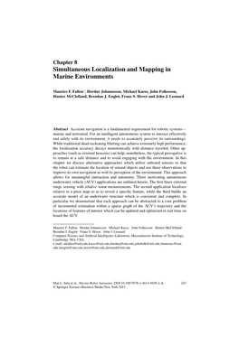 Simultaneous Localization and Mapping in Marine Environments