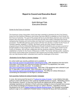 Executive Director's Report