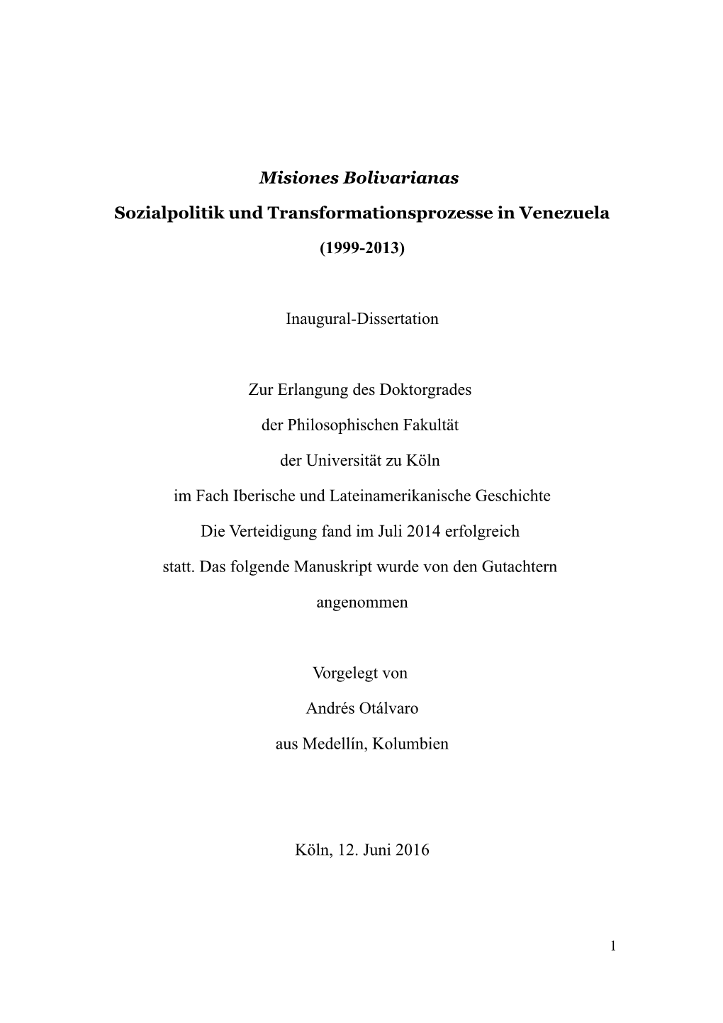 Misiones Bolivarianas Sozialpolitik Und Transformationsprozesse In