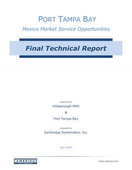 Port Tampa Bay Mexico Market Analysis Final Report