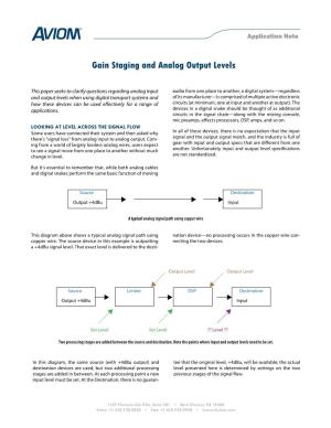 Gain Staging and Analog Output Levels