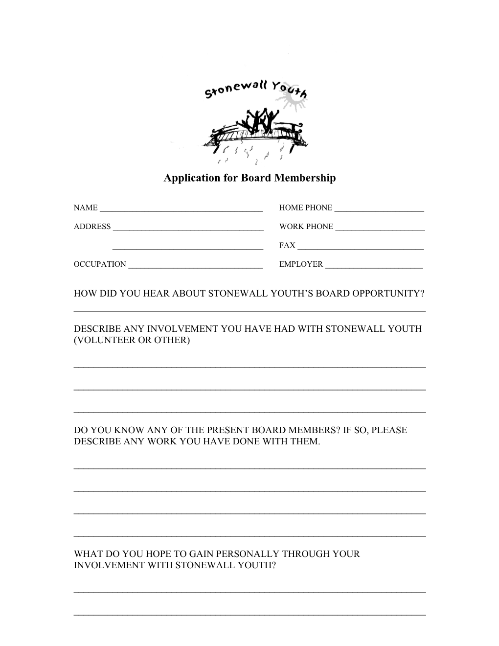 Application for Board Membership