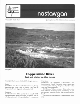 Coppermine River Text and Photos by Allan Jacobs