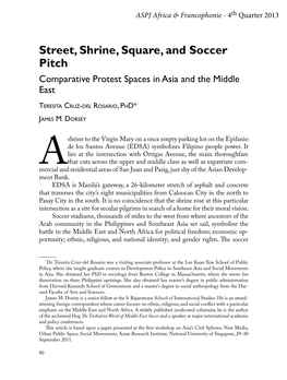 Street, Shrine, Square, and Soccer Pitch Comparative Protest Spaces in Asia and the Middle East
