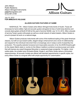 Allison Guitars