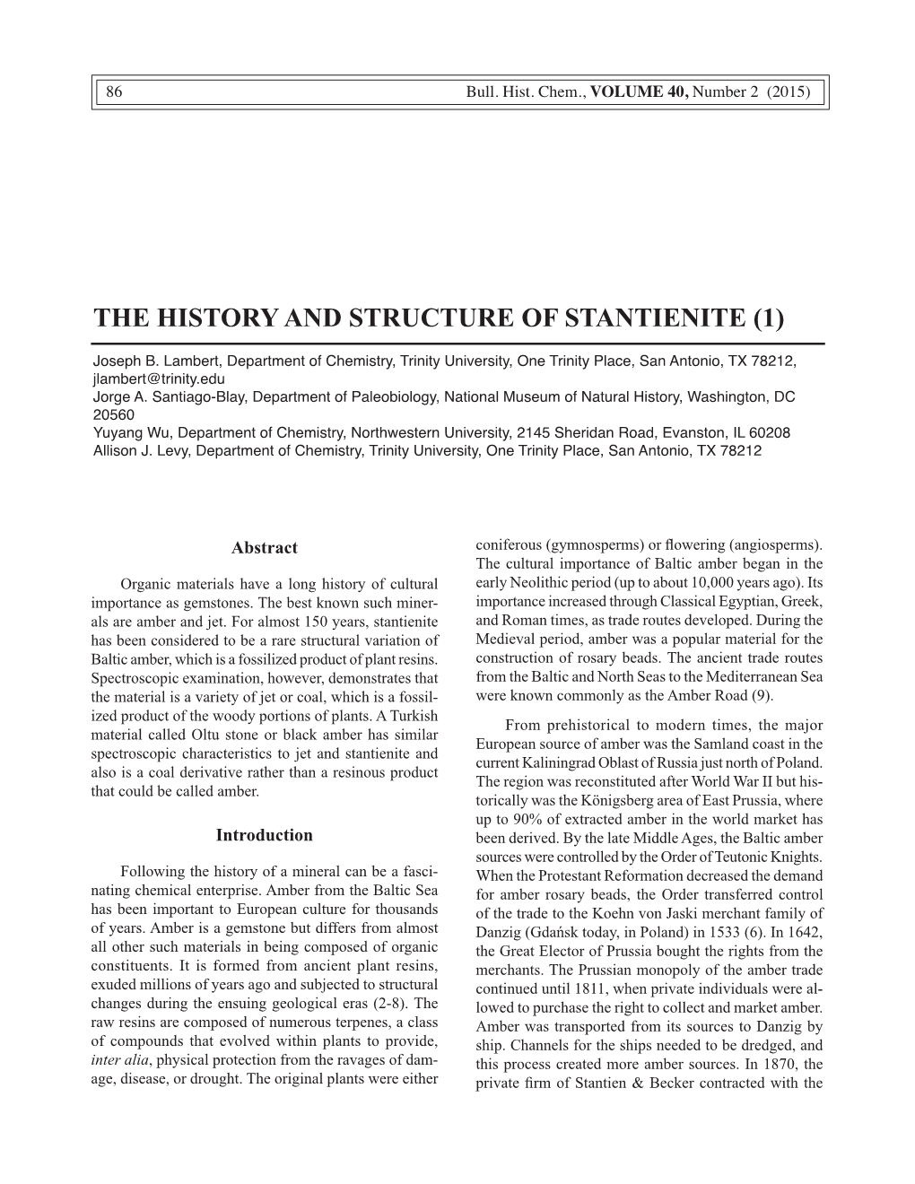 The History and Structure of Stantienite (1)