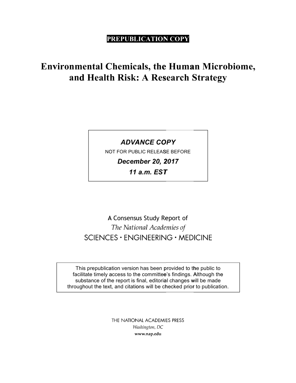 Environmental Chemicals, the Human Microbiome, and Health Risk: a Research Strategy