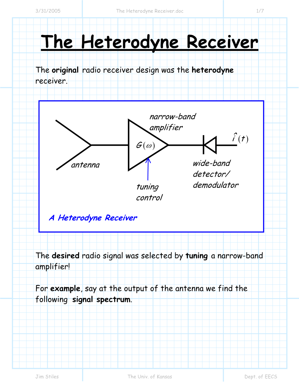 The Heterodyne Receiver.Doc 1/7