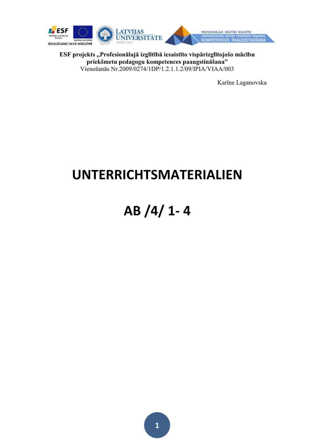 Unterrichtsmaterialien Ab /4/ 1