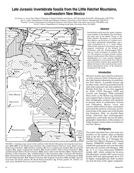 Late Jurassic Invertebrate Fossils from the Little Hatchet Mountains, Southwestern New Mexico