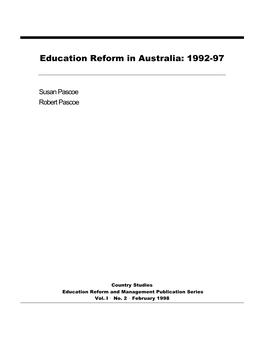Education Reform in Australia: 1992-97