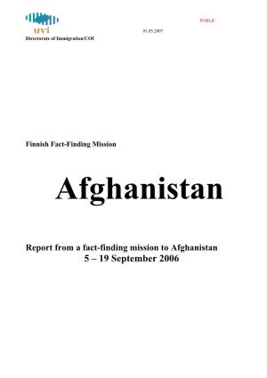Report from a Fact-Finding Mission to Afghanistan; 5