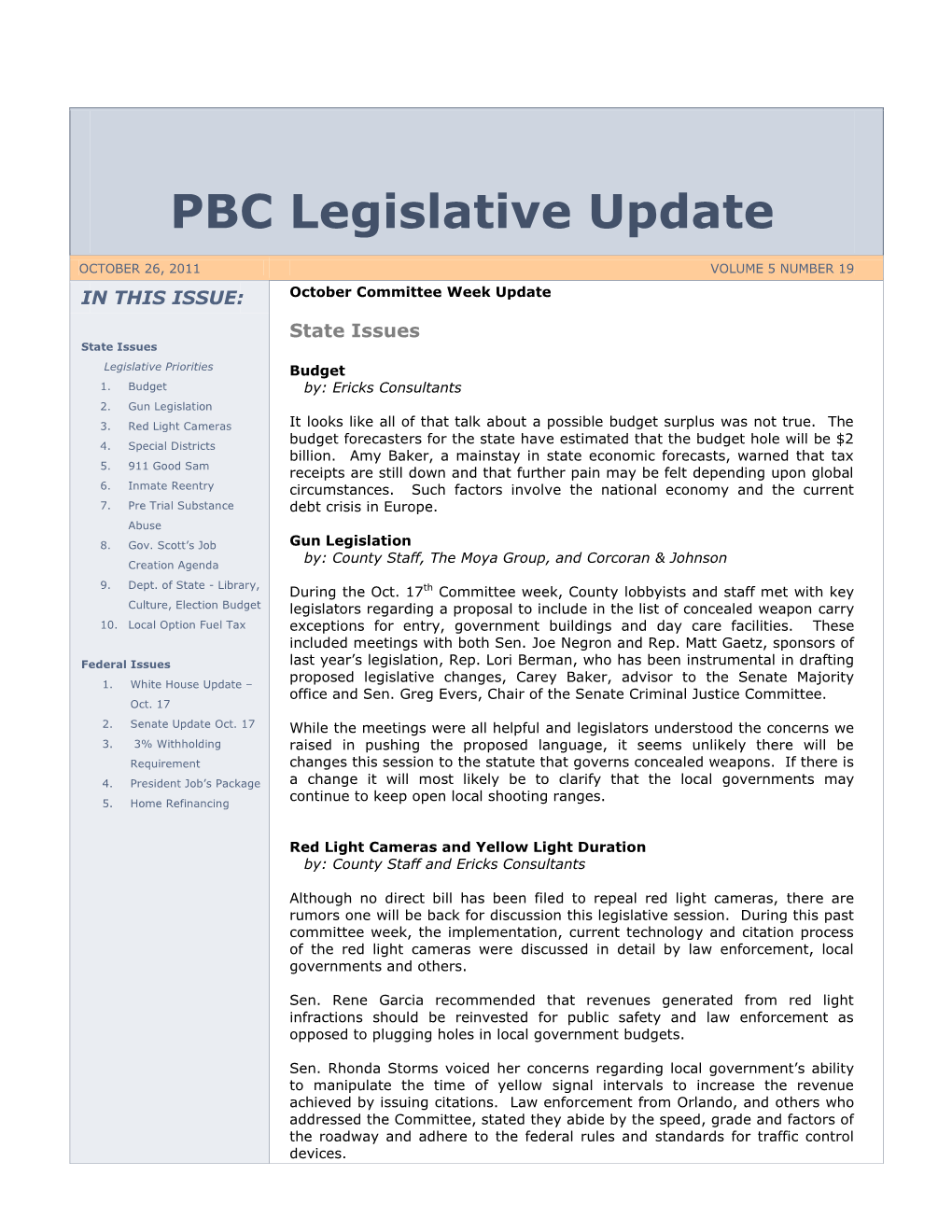 PBC Legislative Update